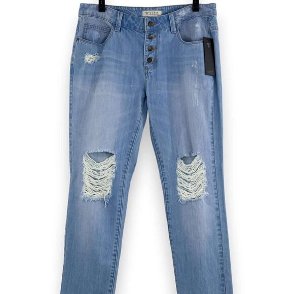 Guess - Tomboy Distressed Button Fly Jeans – Size 28 - NWT - Picture 3 of 11